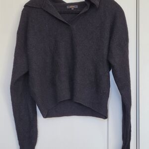 Quince Baby Alpaca Wool Waffle Stitch Polo Sweater